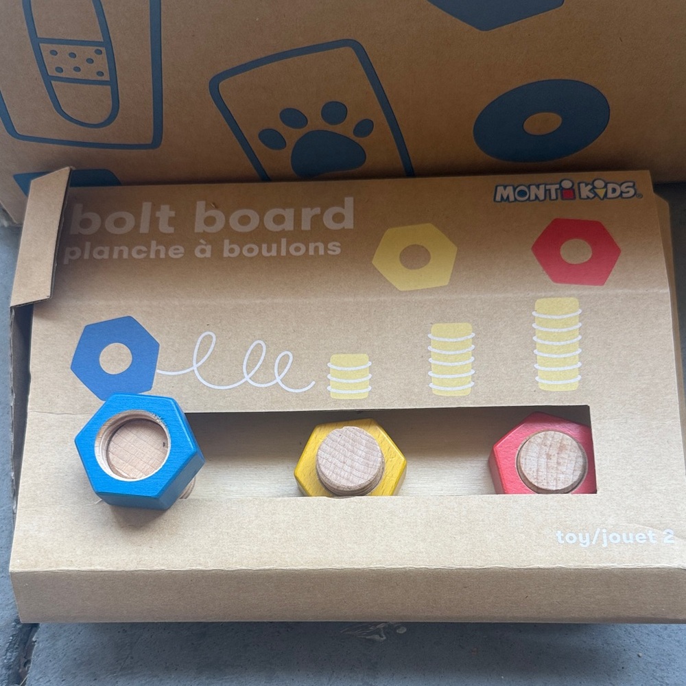 Bolt Board Toy - Blue, Yellow, Red